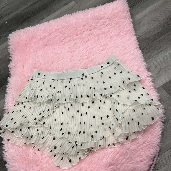 Polka Dot Tiered Skirt - Black and White - Picture 2 of 5